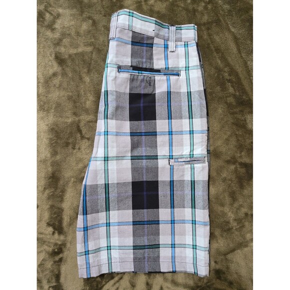 Men's Burnside Shorts Black Blue Plaid Size 32 Excellent - Picture 3 of 4